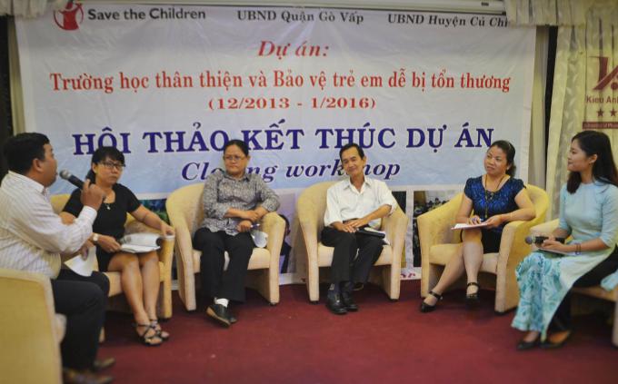 Panel discussion on child protection experience at the closing workshop. 